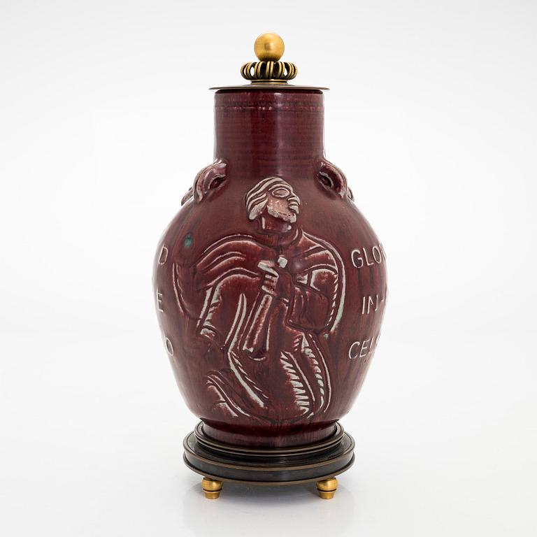 Jais Nielsen, urna, stengods, Royal Copenhagen 1963.