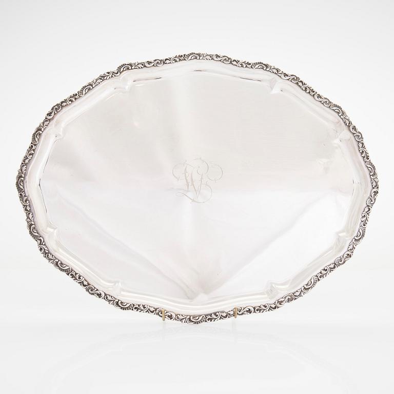 A silver tray / platter, Kultakeskus, Hämenlinna 1948.