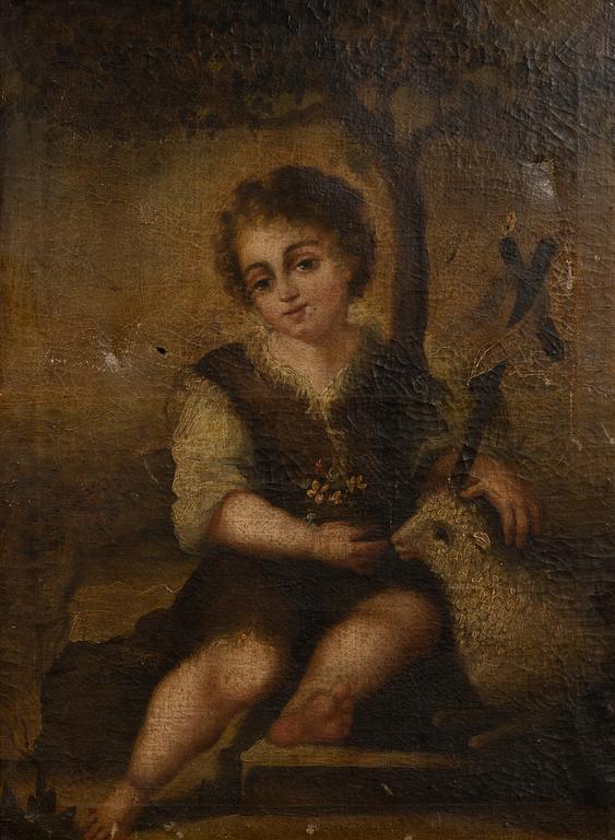 Bartolomé Esteban Murillo, hans efterföljd. Johannes Döparen & Jesusbarnet.