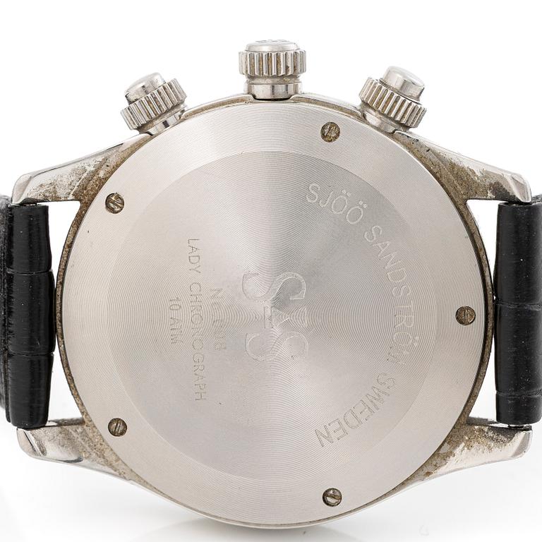 Sjöö Sandström, Lady Chronograph, wristwatch, 35.5 mm.