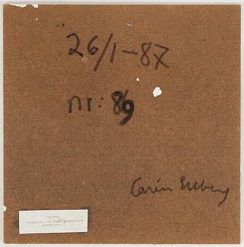 Carin Ellberg, signed and dated 26/1-87 verso. Panel.