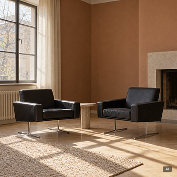 Armchairs, a pair, Danerka, Denmark.