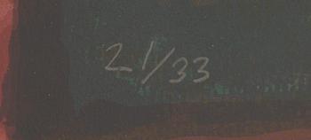 Lennart Rodhe, färgserigrafi, 1980, signerad 21/33.