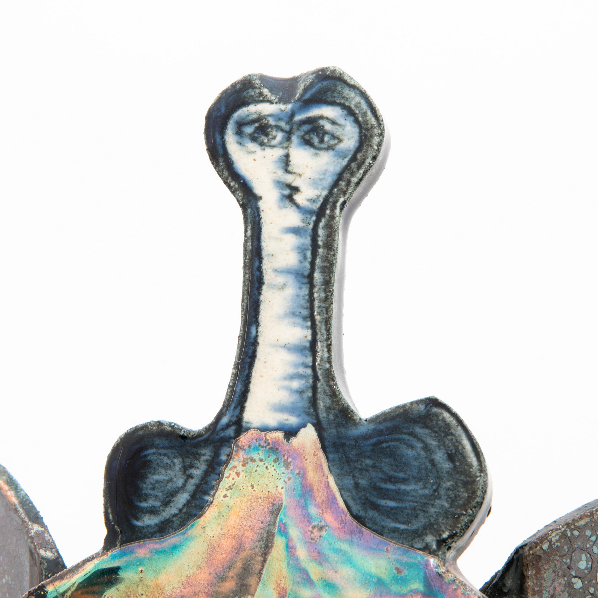 BIRGER KAIPIAINEN, skulptur, keramik, "Harpspelande ängel" signerad Kaipiainen. Arabia 1966-1968.