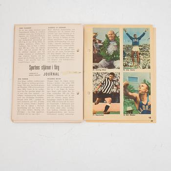Idolkort, "Sportens stjärnor", bl a Cassius Clay, Nacka Skoglund mfl Hemmets Journal, 1960-tal.