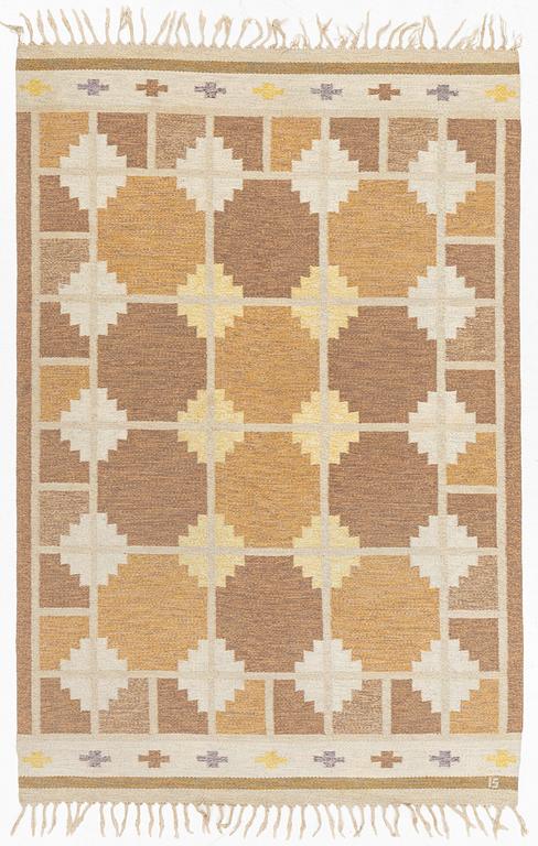 Ingegerd Silow, matta, röllakan, signerad IS, ca. 236 x 158 cm.