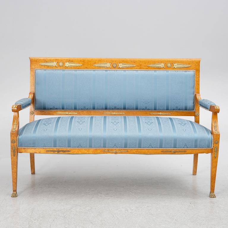 Salon group, 6 pieces, Empire style, around 1900.