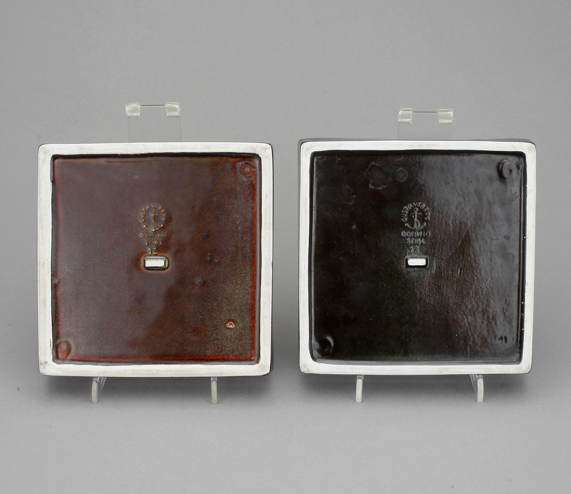 ASKFAT, ett par, stengods, "Domino", Stig Lindberg, Gustavsberg.