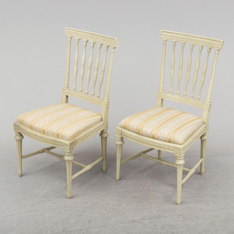 JOHAN ERIK HÖGLANDER, six Gustavian chairs, Stockholm, late 18th Century.