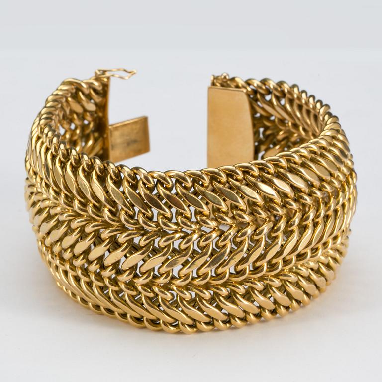 ARMLÄNK, 18k guld. Vikt ca 72 g.