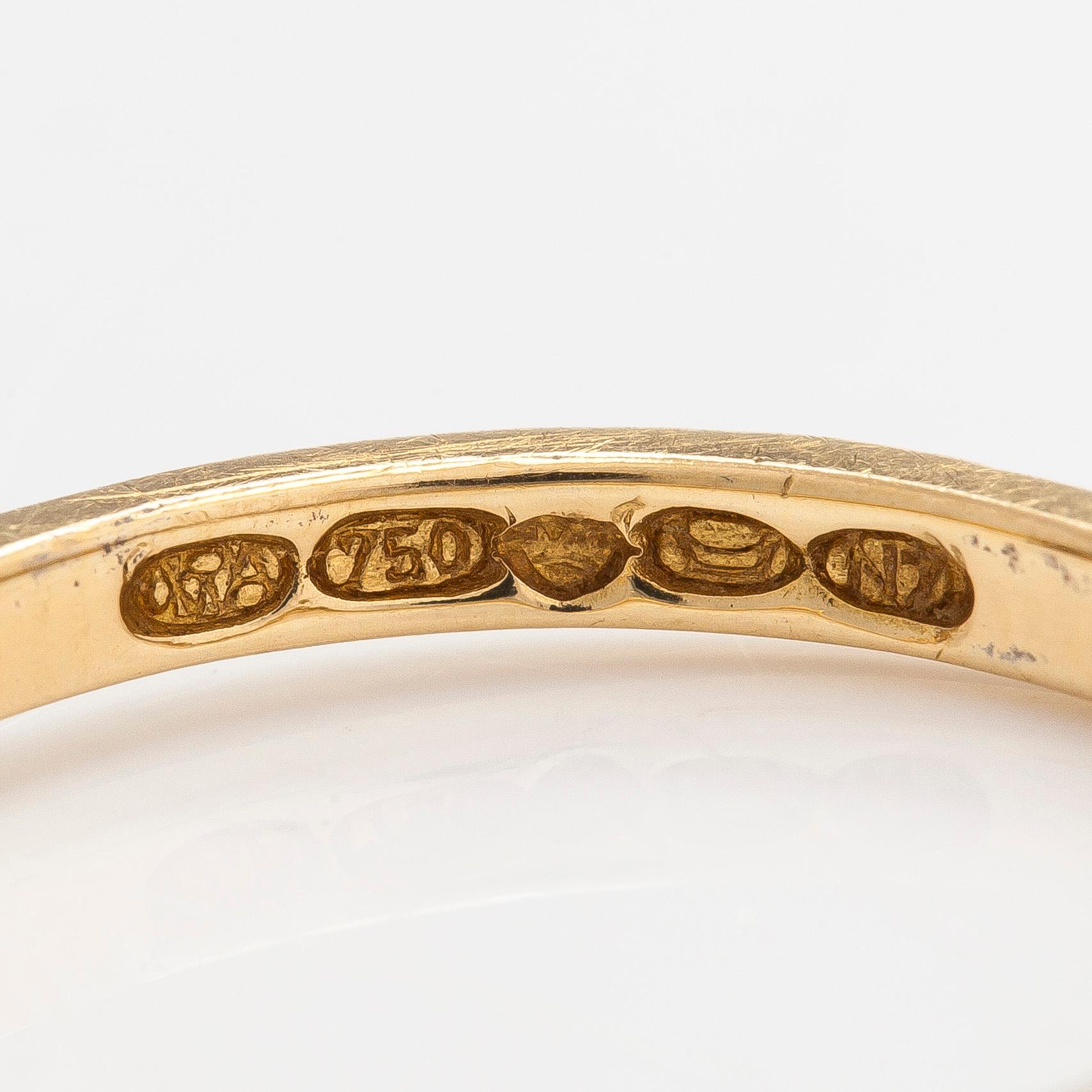 Björn Weckström, an 18K gold ring and diamond, Lapponia 1966.