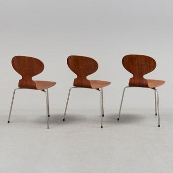 Three 'Myran' teak chairs from Fritz Hansen.