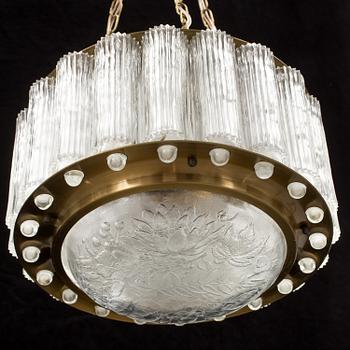 A pair of 1970´s brass ceiling lights. Hieght ca 23 cm.