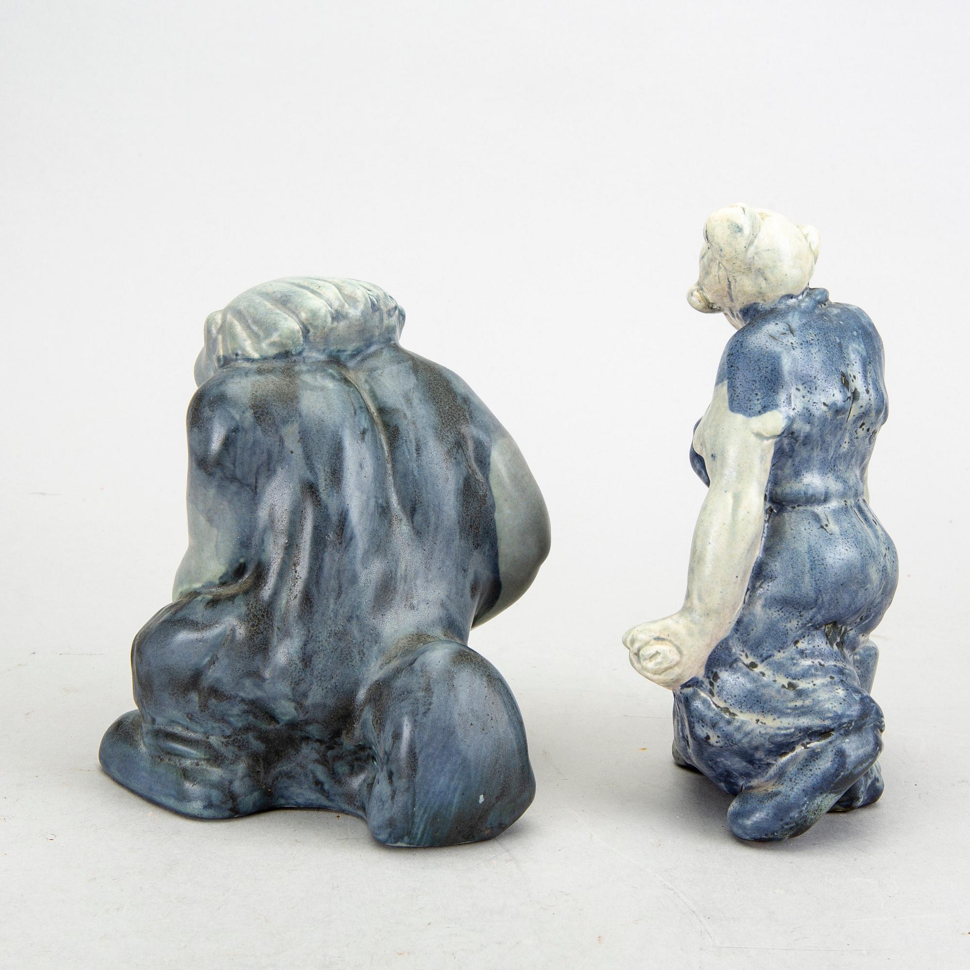 Åke Holm, 4 ceramic figurines, Höganäs, Sweden.