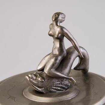 FIRMA SVENSKT TENN, A tin bowl with lid, Sweden 1920's.