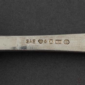 Jacob Ängman, a set of 12+6 silver spoons, GAB.