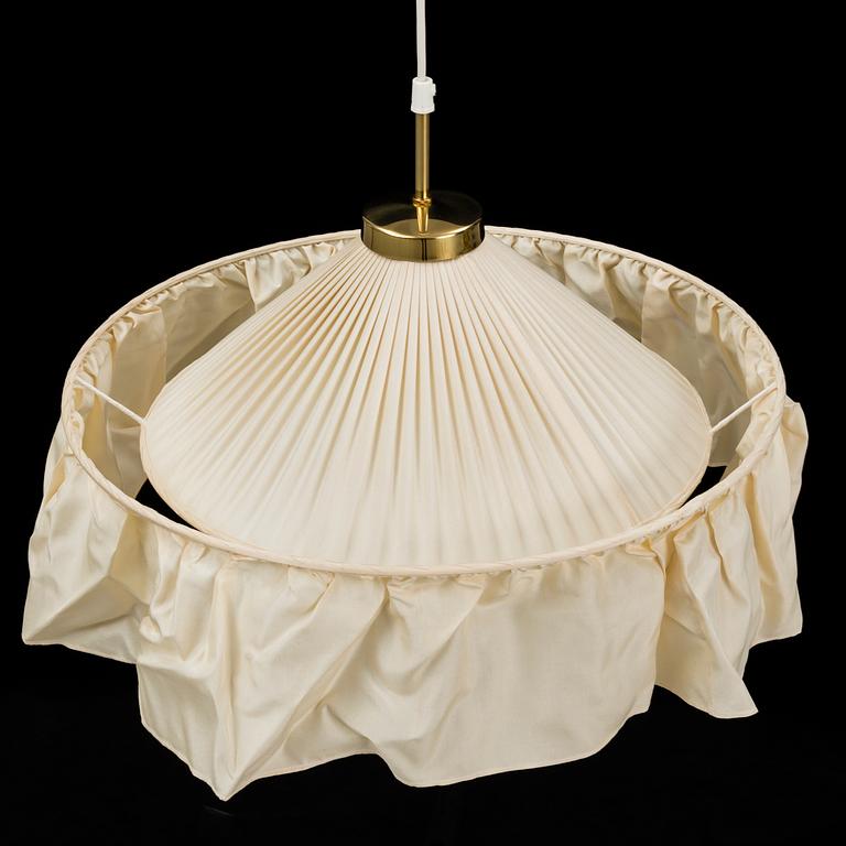 JOSEF FRANK, a model 2560 brass and textile ceiling lamp, for Firma Svenskt Tenn.