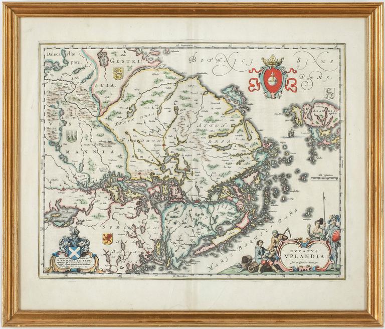 KARTA, "Ducatis Uplandia", Willem Janszoon Blaeu, omkring 1600-talets mitt.