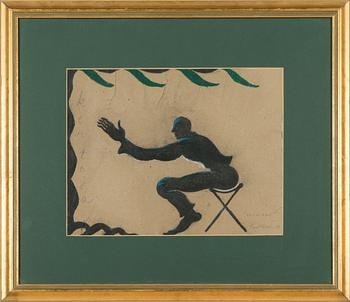 Hannu Väisänen, mixed media, signed and dated-87.