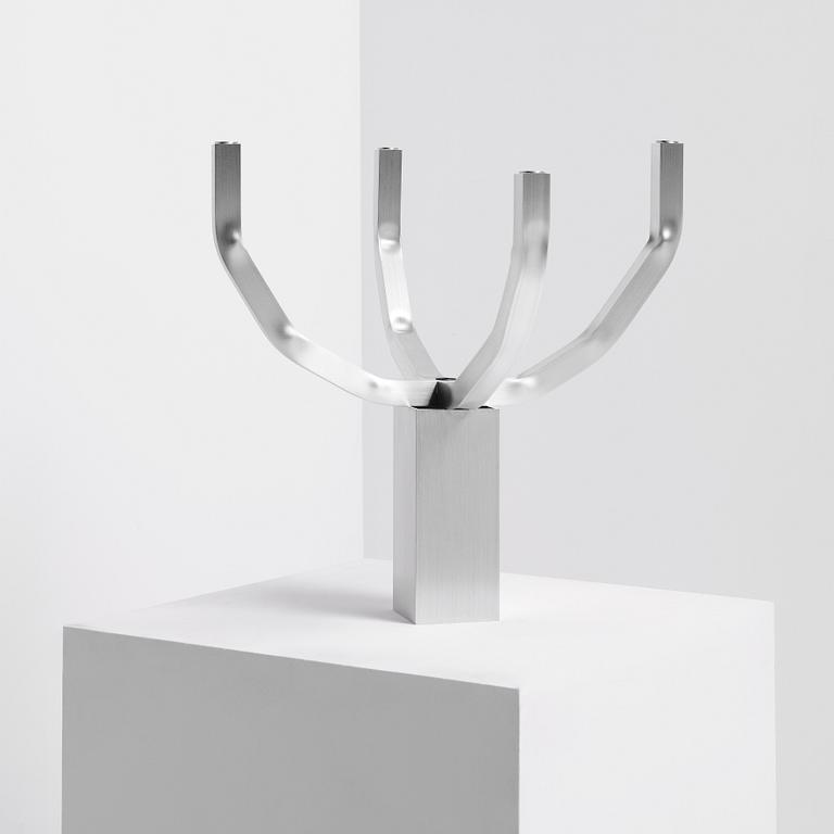 David Taylor, kandelaber, unik, "Aluminium Candelabra 4", Studio Mellösaverken, Sverige, 2025.