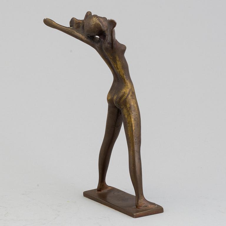 STIG BLOMBERG, skulptur, brons, "Fritidsflickan".