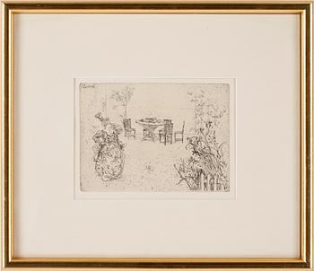 Carl Larsson · CARL LARSSON, etsning, ej signerad.