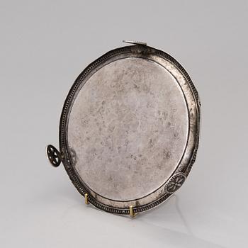 A SMALL SILVER TRAY, unmarked, South America 19th century.