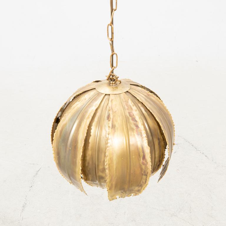 Svend Aage Holm-Sørensen, two brass ceiling lights, Holm-Sørensen & Pedersen Belysning ApS, Denmark, 1960's.