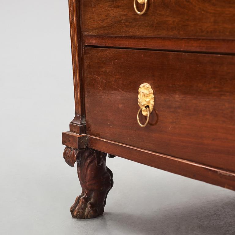 A late Gustavian mahogany and ormolu-mounted writing commode attributed to J.F. Wejssenburg (master 1795-1837).