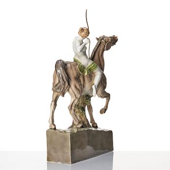 Adolphe-Jean Lavergne, a ceramic sulpture of a hunting Diana, Goldscheider, Wien, ca 1922-41.
