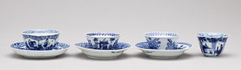 KOPPAR, 4 st, porslin, Kangxi, Kina 1600/1700-tal.
