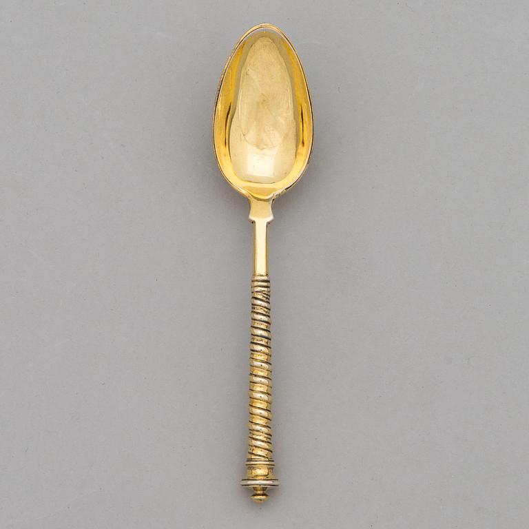 Ignati Sazikov, Serveringssked, förgyllt silver, S:t Petersburg 1860-tal.