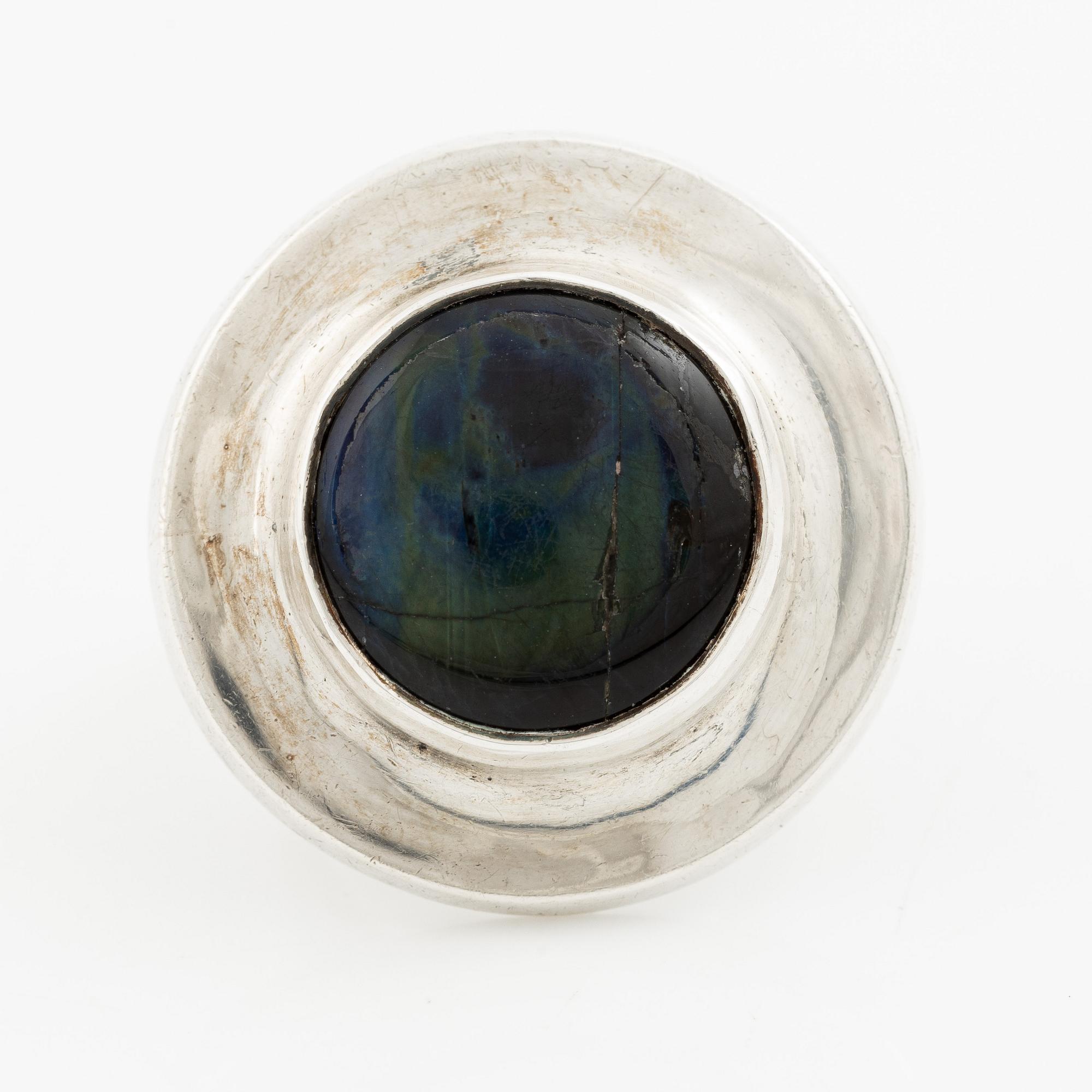 Sven-Erik Högberg, ring, sterling silver with labradorite, Gothenburg 1975.
