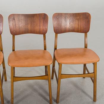 Four Ib Kofoed Larsen chairs, Denmark 1950's-60's.