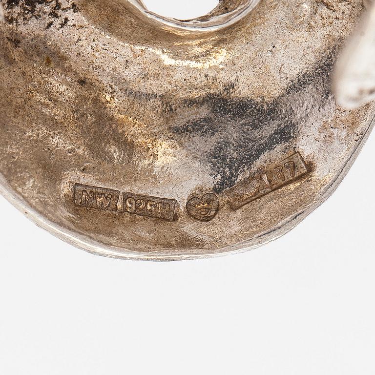 Helky Juvonen, rannekoru, sterlinghopea, Westerback, Helsinki 1972.