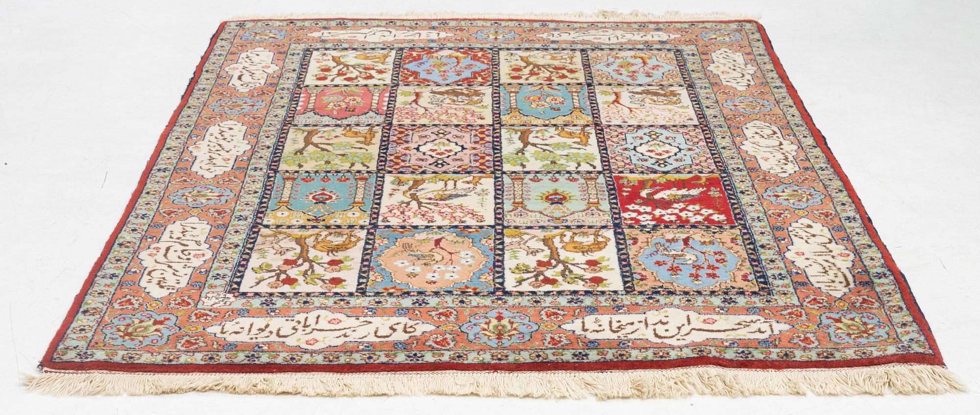 A figural Tabriz, c. 193 x 144 cm.