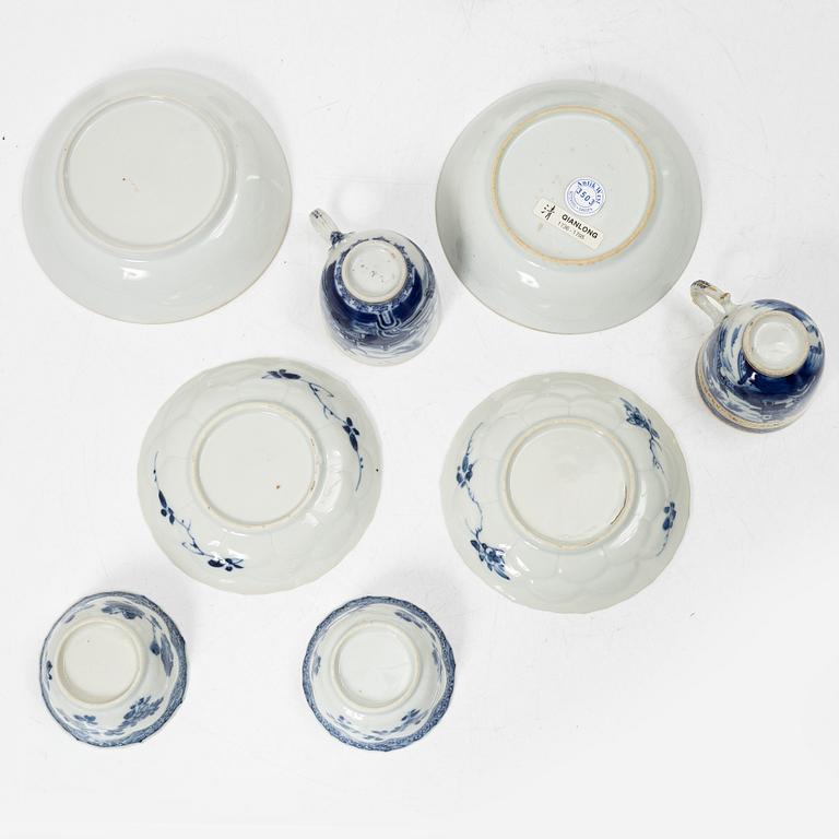 A collection of cups, saucers and teapots, China, Qing dynasty, mostly 18th century.