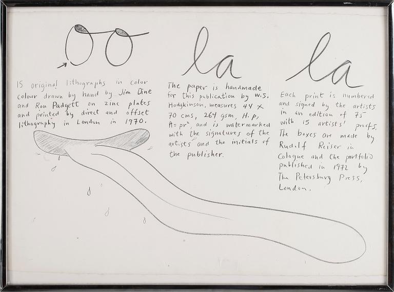 JIM DINE (USA), litografier, 2 st ur serien Oo la la. Den ena signerad och  numrerad 52/75.