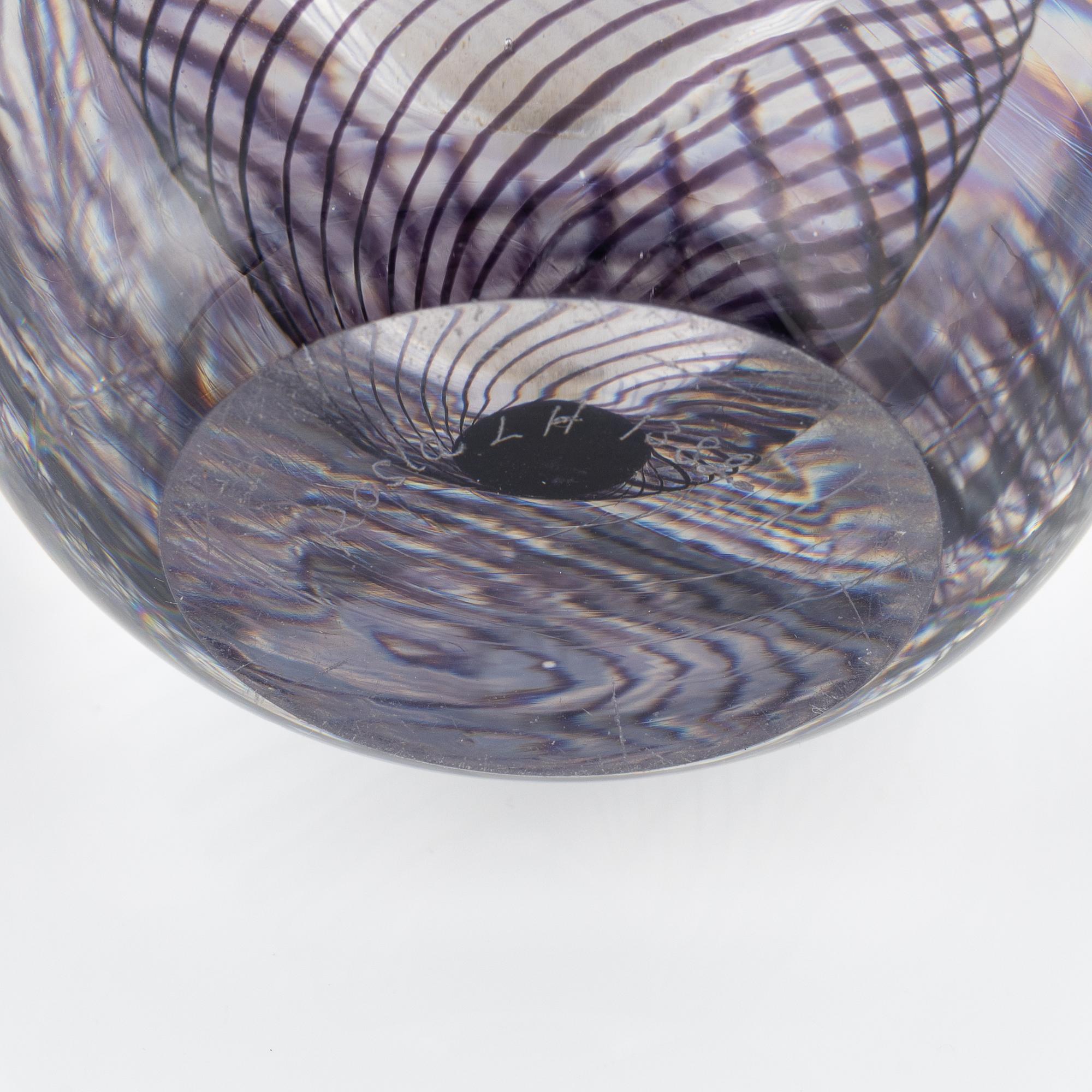 Vicke Lindstrand, four glass vases, Kosta.