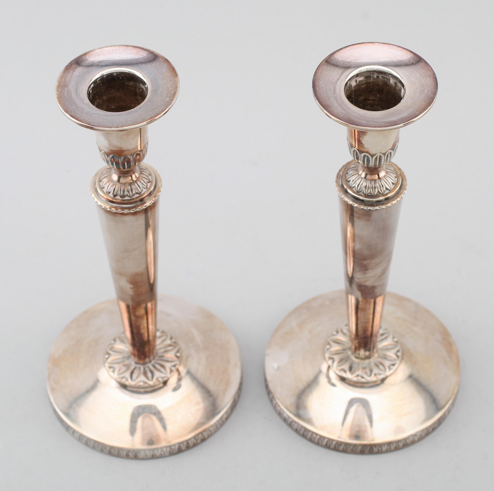 LJUSSTAKAR, 1 par, silver, Bröderna Carlsson, Göteborg 1941.