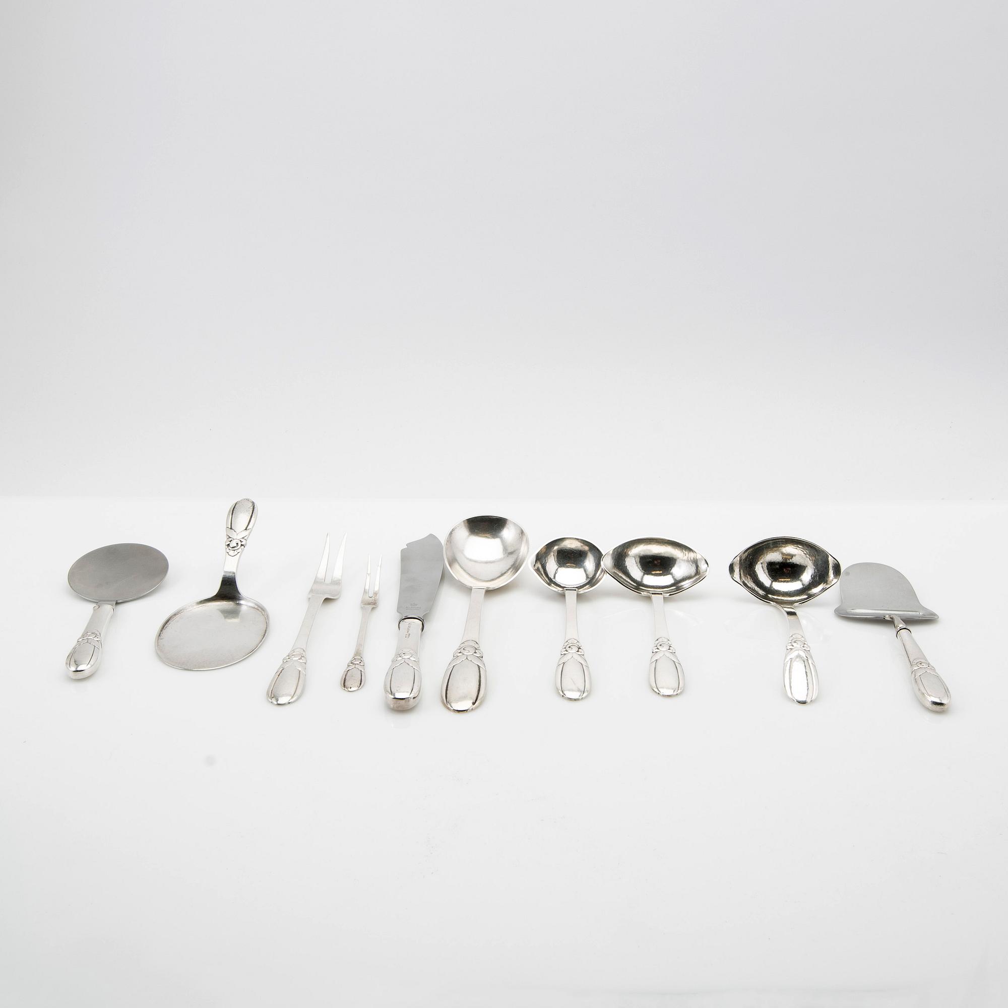 Evald Nielsen, Silver cutlery, 12 pieces, silver, Denmark.