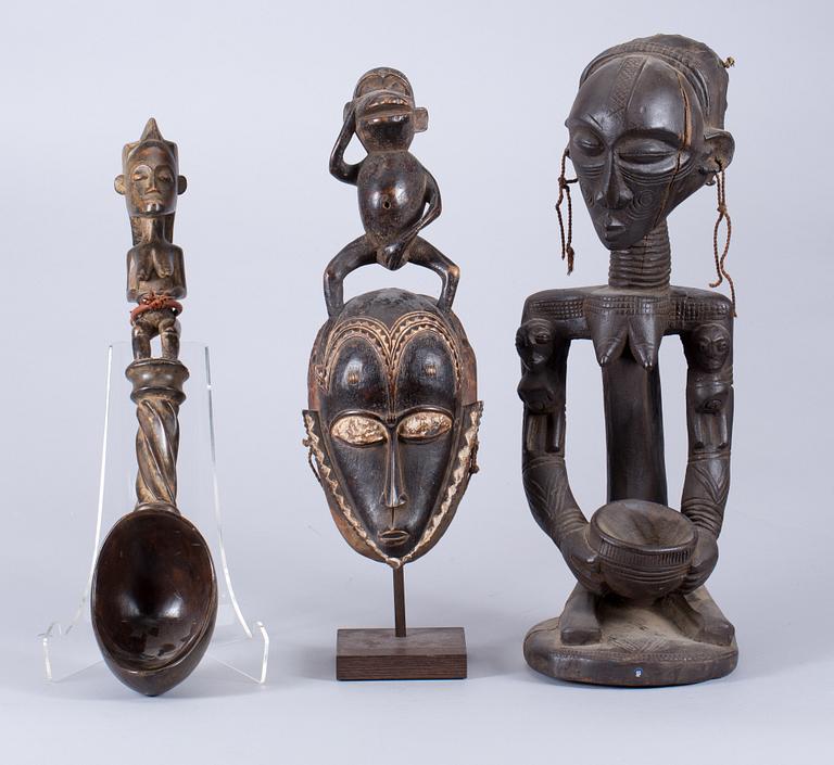 MASK, SKULPTUR samt SKED, Afrika, 1900-tal.