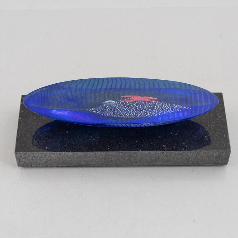 Bertil Vallien, a boat sculpture, Kosta Boda, Sweden, numbered and signed.
