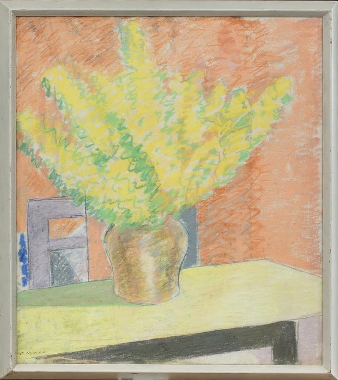 OLLE NYMAN, pastell. Signerad.