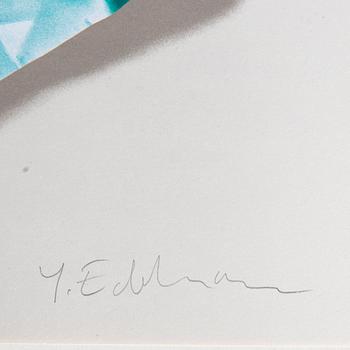 Yrjö Edelmann, lithograph in colours, signed 58/99.