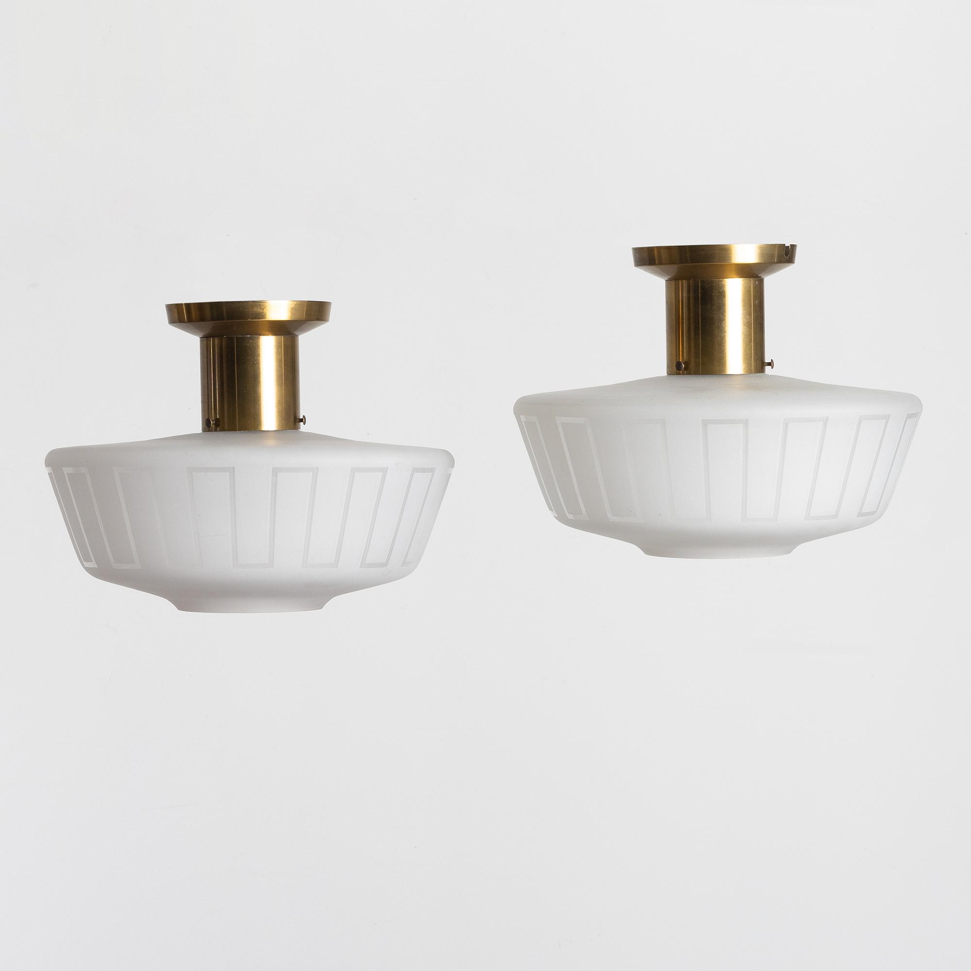 A pair of Swedish Modern ceiling lamps, 1940s/50s.
