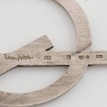 Wiwen Nilsson, monogrambrosch, silver.