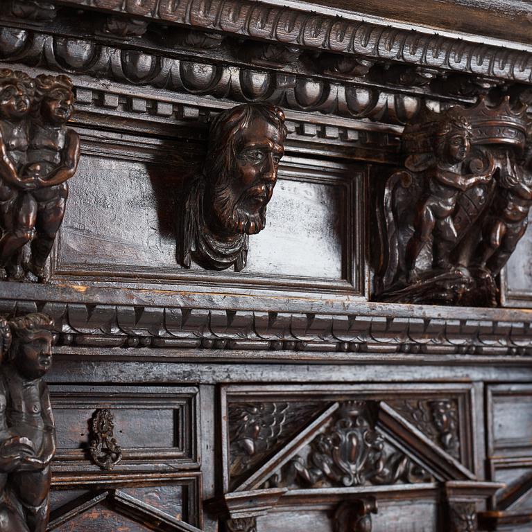 A Renaissance-style cupboard, 1800's, with older parts.