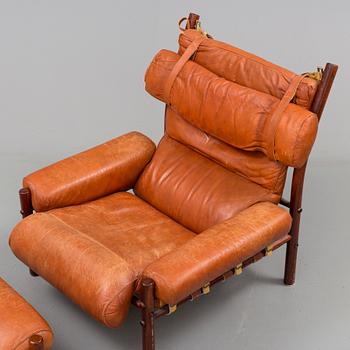 A 1960/70's 'Inca' easy chair and a foot stool by Arne Norell.