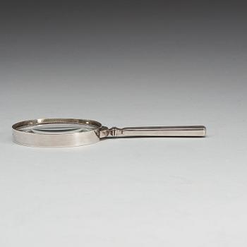 A Sigvard Bernadotte sterling magnifying glass, Georg Jensen, Copenhagen 1933-44.